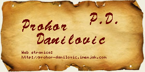 Prohor Danilović vizit kartica